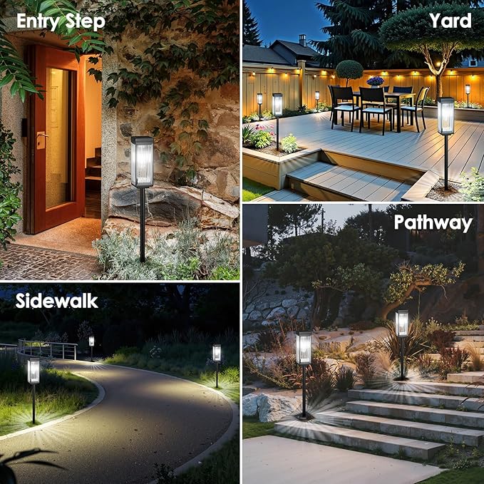 ELECLINK Solar Pathway Lights Outdoor, 4 Pack Upgraded Solar Lights Outdoor - Image 2
