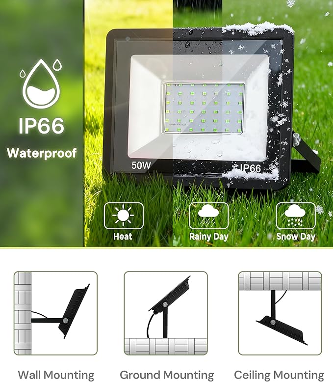 L LOHAS LED Red and Green Christmas Flood Light Outdoor,    - Image 7