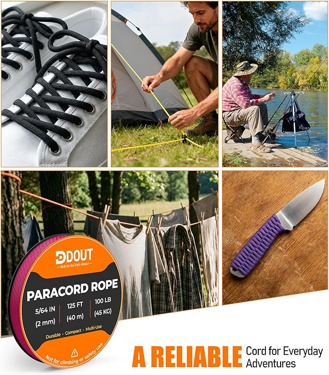 DDOUT 2mm Paracord 100lb, Thin Micro Paracord Rope, DIY Projects, Camping & - Image 4