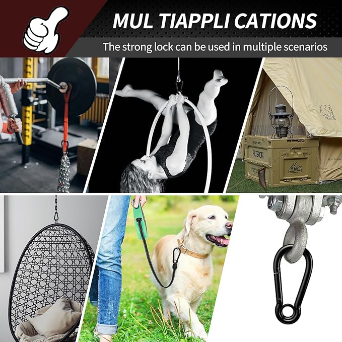 Spring Snap Hooks, Heavy Duty Rope Connector, Quick Link Carabiners Spring Snap - Image 6