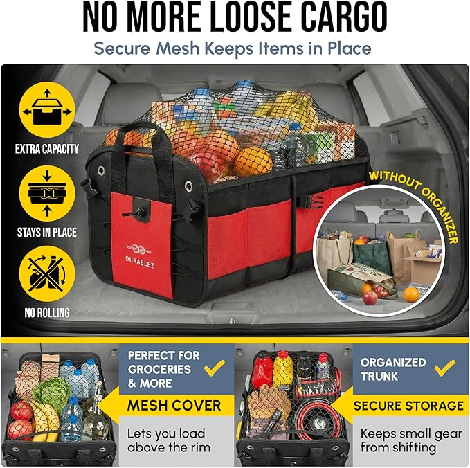 XL Trunk Organizer 4-Section Modular System – Extra Large Car Cargo Storage - Image 5