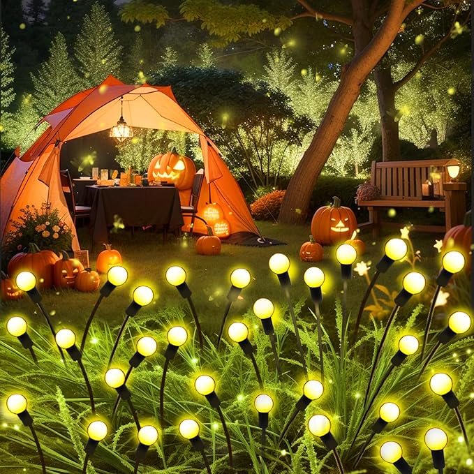Solar Garden Lights Outdoor, 4 Pack 40 LED Solar Firefly Lights Waterproof - Image 6