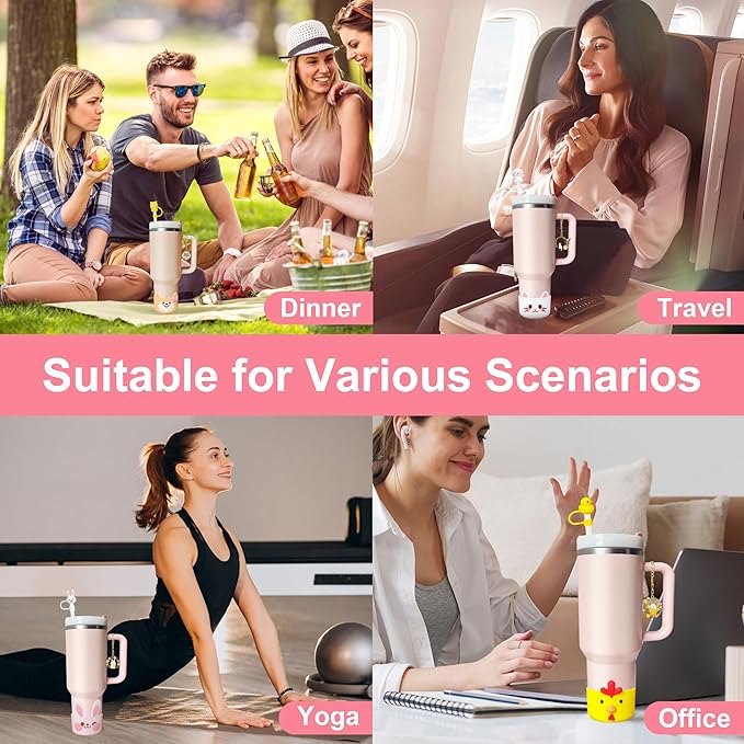 Silicone Cup Boot for Stanley 40oz Tumbler, Cat Bow Straw Cover Bottom - Image 2