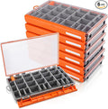Junkin 6 Pack 3700 Fishing Tackle Boxes Waterproof, Large Orange Lure Organizer by Junkin