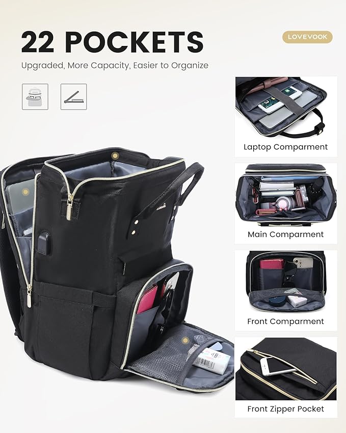 LOVEVOOK Laptop Backpack for Women, Travel - Image 3