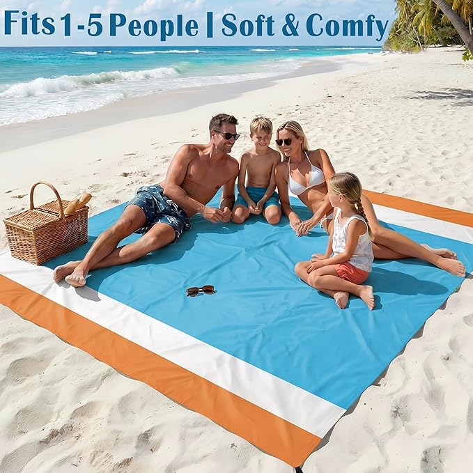 Famstar Beach Blanket Oversized Extra Large78 X 81", Waterproof Sandproof Beach - Image 4