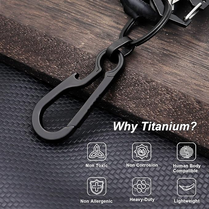 PJYTAC Key Chain Clip Titanium Carabiner Keychain Quick Release Carabiner - Image 6
