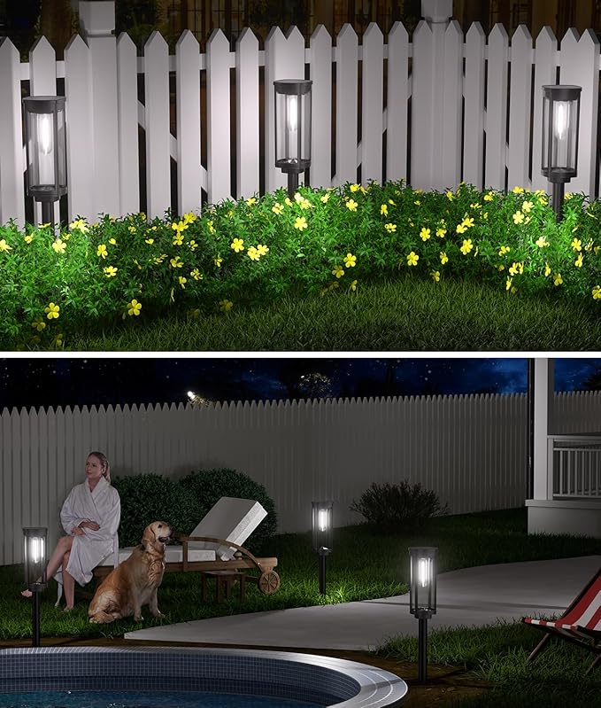 NEWMESSI 8 Pack Solar Pathway Lights Outdoor, Super Brightness IP65 Waterproof - Image 4
