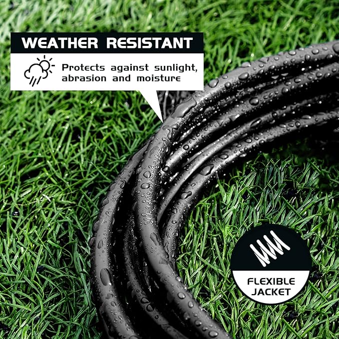 40FT Outdoor Extension Cord-16/3 SJTW Durable Black Extension Cable - Image 3