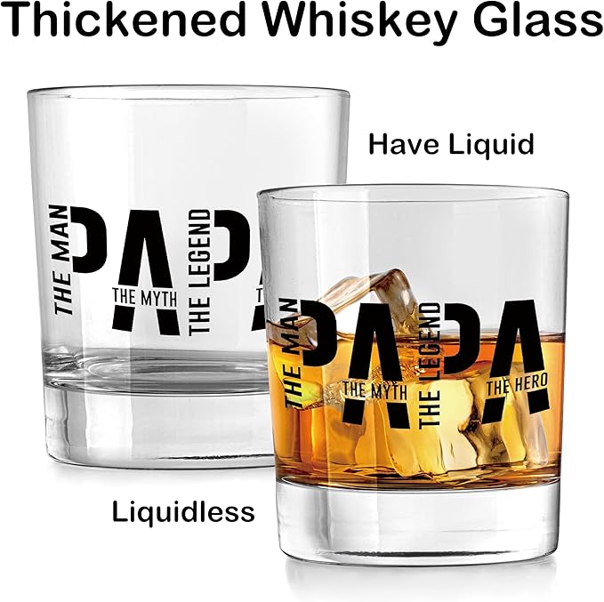 Nogrit Papa Gifts Whiskey Glasses 10 oz, Papa Dad Gifts - Image 5