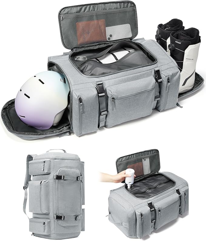 Ski Boot Bag Backpack for Helmet, 70L Waterproof Vacuum Backpack Travel by WEPLAN