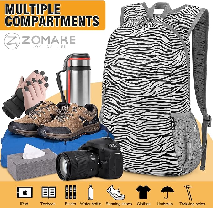 ZOMAKE Lightweight Packable Backpack, Foldable Backpacks Small Daypack - Image 4