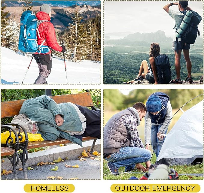 Macarrie 100 Pack Emergency Thermal Blankets Silver Foil Survival Blanket Space - Image 6
