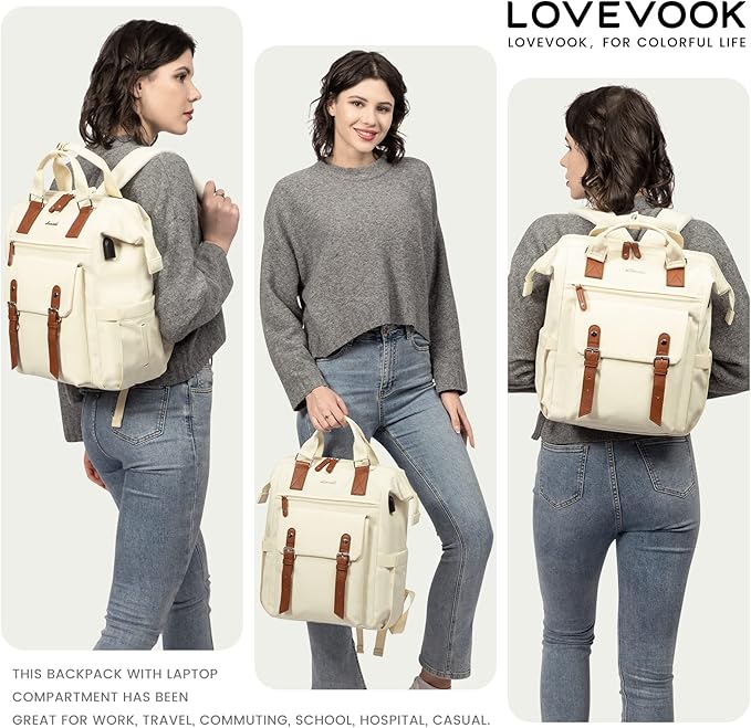 LOVEVOOK Laptop Backpack for Women Work Travel, Large Capacity Computer - Image 2