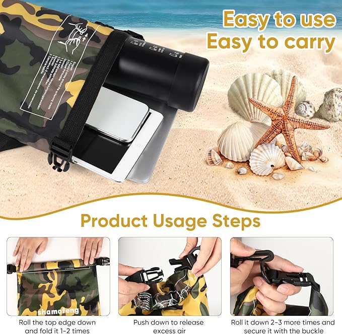 Waterproof Dry Bag 5L/10L/15L/20L/30L Roll Top Dry Storage Backpack - Image 6