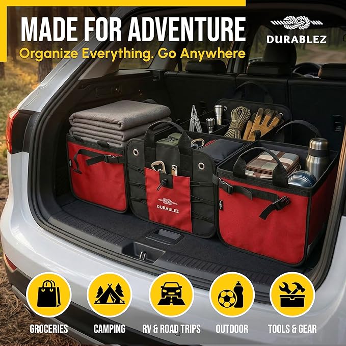 5-Section Trunk Organizer with Cooler – Extra Large Modular Car Storage System - Image 4