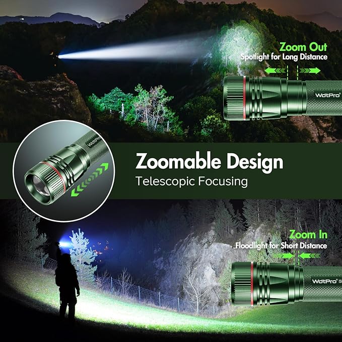 WdtPro Rechargeable Flashlights High Lumens, 1 Pack 10H Long Lasting Super - Image 2
