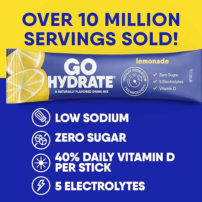 GoHydrate Low Sodium Electrolytes Powder Packets Sugar Free - Image 4