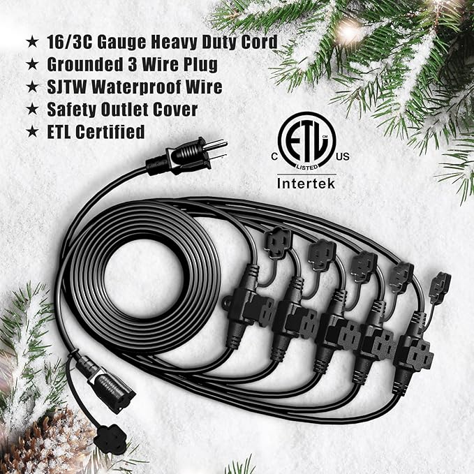 Eversimpleinc Black Outdoor Extension Cord - Image 3