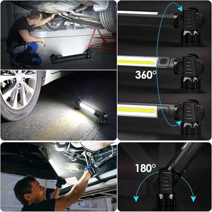 Work Light, 2500LM Ultra Bright, 5200mAh Rechargeable LED Work Lights, Magnetic - Image 4