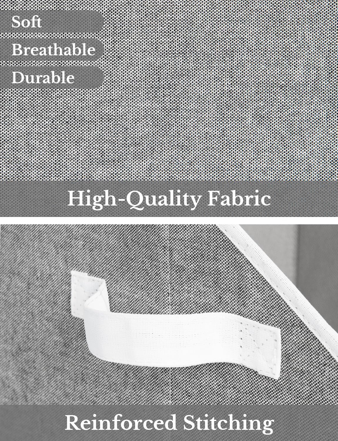 StorageWorks Closet Storage Bins, Trapezoid Organizer Box for Shelves, Fabric Clothes Bin, Foldable Organizing Baskets with Handles, Small, 3-Pack, Gray