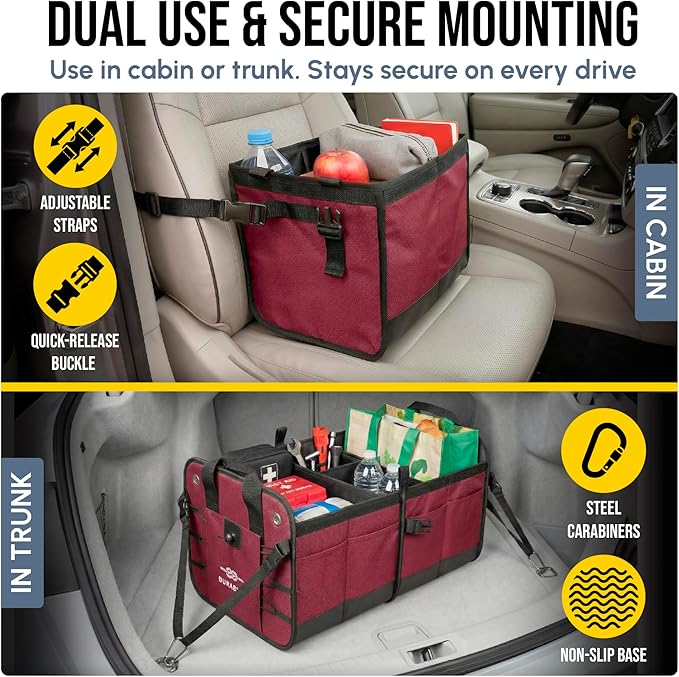 4-Section Trunk Organizer for SUV, Sedan – Modular Extra Large Cargo Bin - Image 4