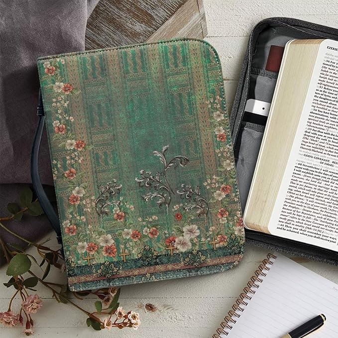 Leather Bible Covers for Women Medium Size Bible Case for Grils Bible Bag Tote - Image 5