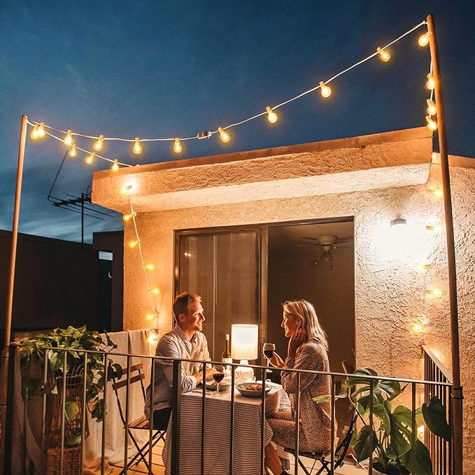 Mlambert 100Ft LED Outdoor String Lights, Dimmable Waterproof G40 Globe Patio - Image 5
