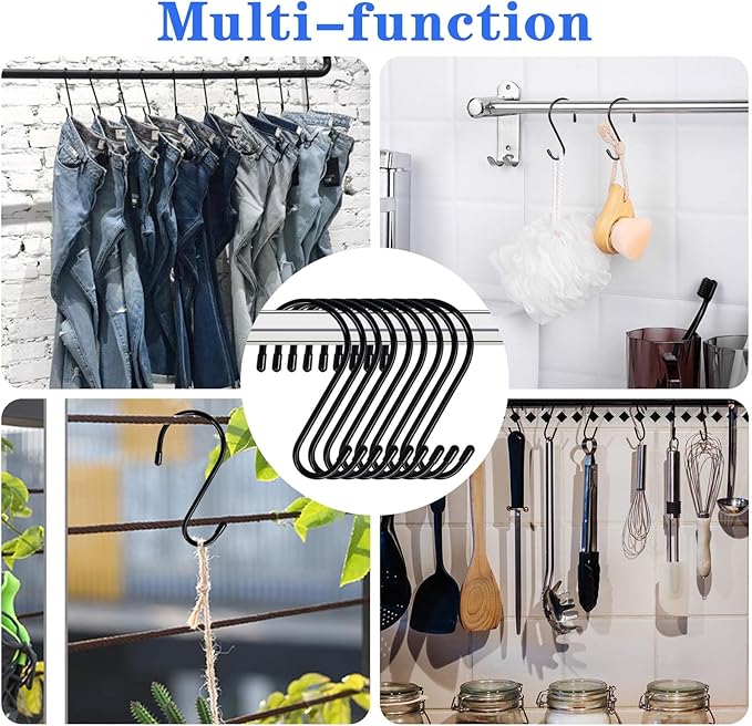 DINGEE 6 Pack Large S Hooks, Rubber Coated, Heavy Duty Non Slip, Bird Feeders - Image 7
