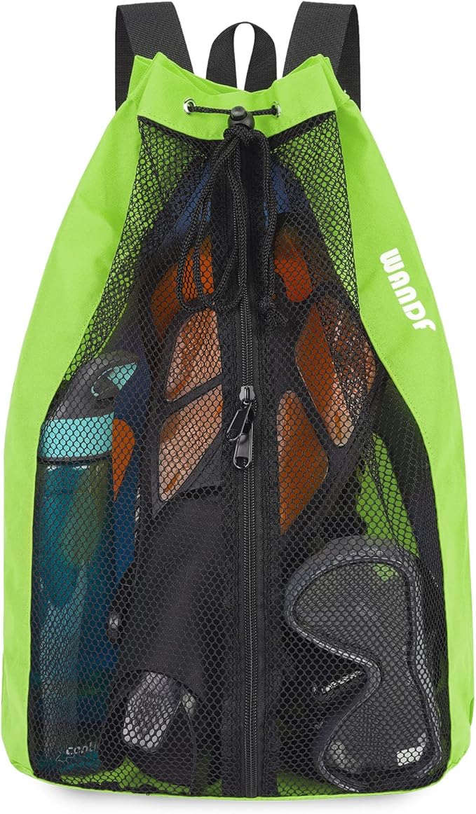 WANDF Swim Bag Mesh Drawstring Backpack Beach Backpack by WANDF