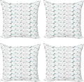 Ambesonne Teal Throw Pillow Cushion Case Pack of 4, Retro Arrow Pattern in by Ambesonne