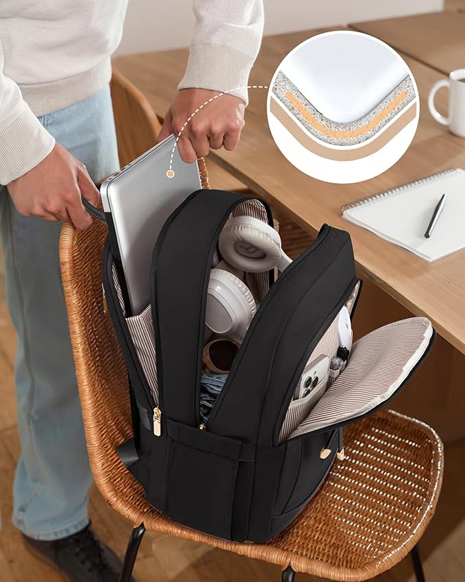 LOVEVOOK Laptop Backpack for Women, 15.6 Inch Waterproof Work Backpack - Image 4