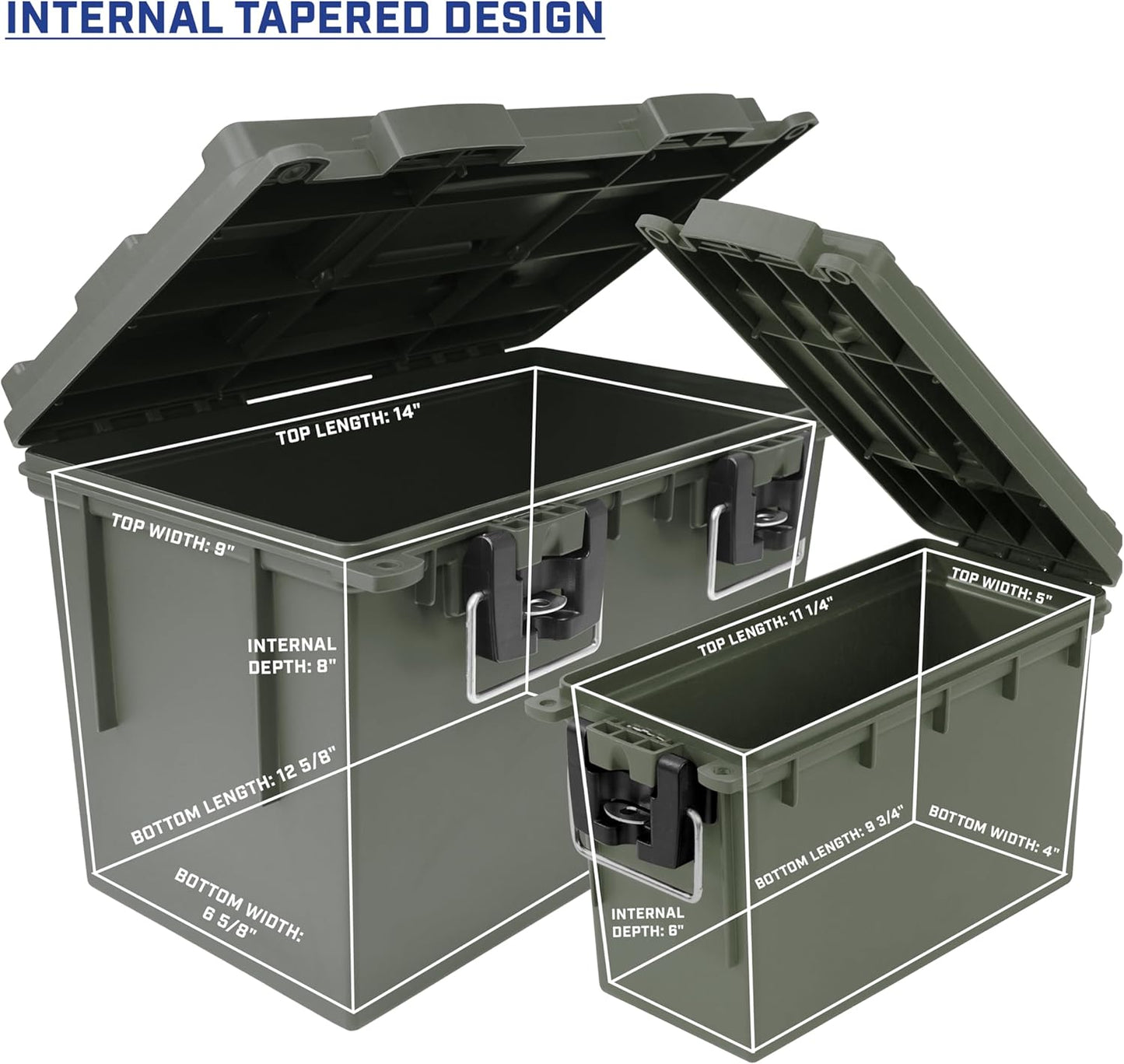 Sheffield 12713 Storage Bins With Lids, 2-Pack Stackable Storage Bins, Made in USA, Lockable and Water-Resistant Containers with Lids, Plastic Containers for Home, Classroom, and Dorm