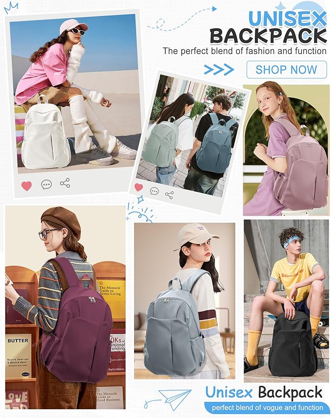 SEAFEW Black Backpack for School, High School Bookbag Back Pack for Teens Girls - Image 9