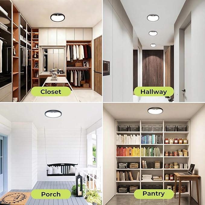 hepside 4 Pack Motion Sensor Ceiling Light Wired, 3000K/4000K/6500K LED Flush - Image 6