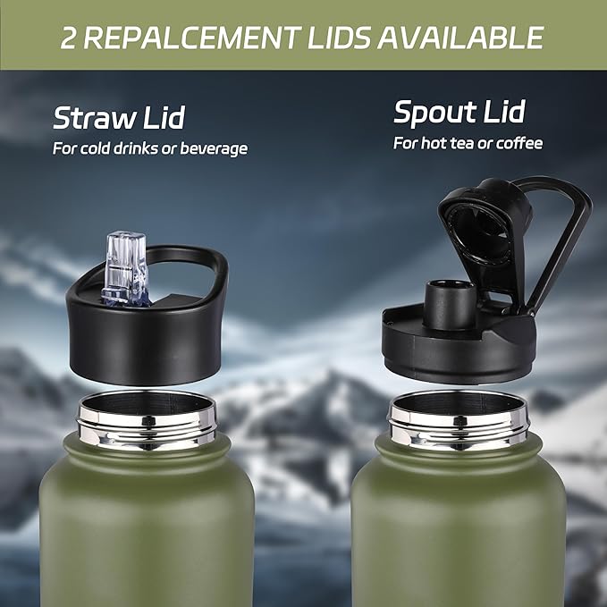 HASLE OUTFITTERS 32 oz Insulated Water Bottle Stainless Steel Double Walled - Image 4