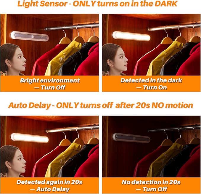 STAR-SPANGLED 11” Motion Sensor Lights Indoor AA Battery Operated, Stick on LED - Image 3