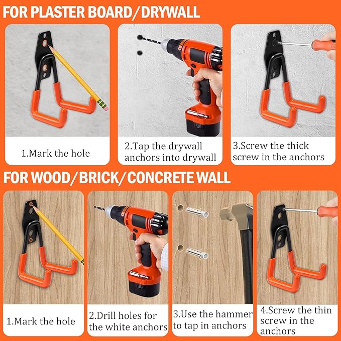 vivicreate 10 Pack Garage Hooks Heavy Duty Wall Mount Utility Storage Hooks - Image 3