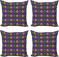 Ambesonne Mardi Gras Decorative Throw Pillow Case Pack of 4, Antique Old by Ambesonne
