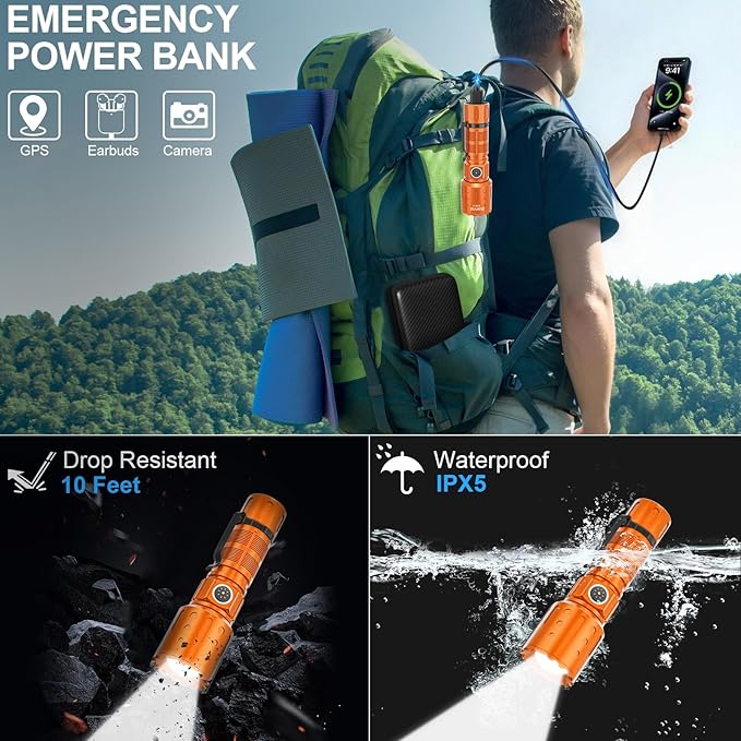 Banral Flashlights High Lumens Rechargeable, Super Bright Long Range Small - Image 7