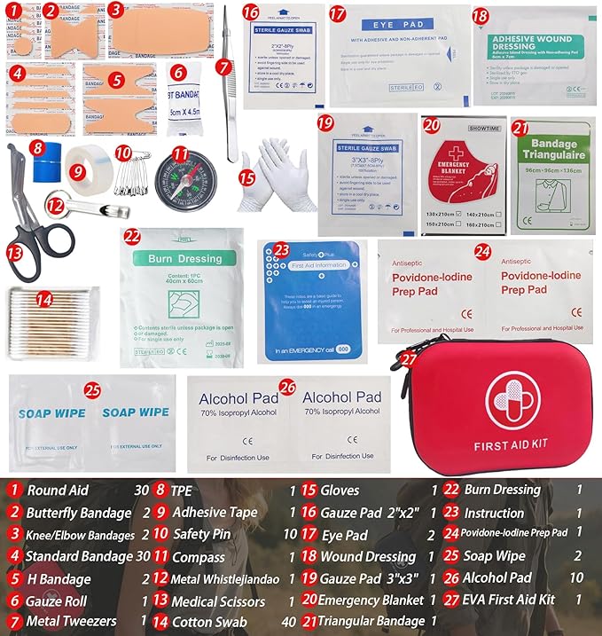 First Aid Kit 150 Piece Waterproof Hard Shell Emergency Medical Kit - Image 5