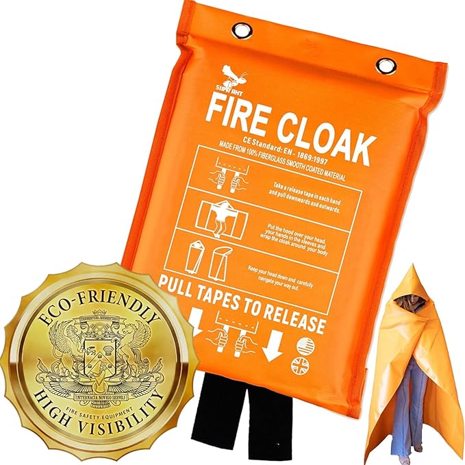 Fire Blanket -Certified 1200F Extra Thick, Glow In The Dark Fireproof Emergency by SupaAnt