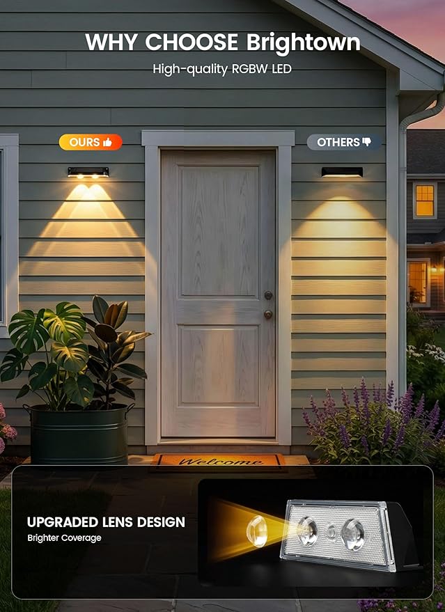 Brightown 12 Pack Solar Lights Outdoor Waterproof, Color Changing Solar Fence - Image 5