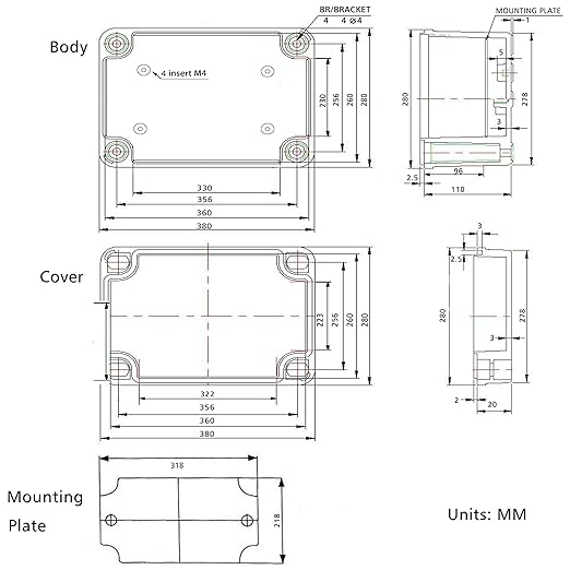 QILIPSU Outdoor Junction Box IP67 Waterproof Project Box ABS Plastic - Image 6