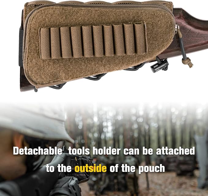 PETAC GEAR Tactical Buttstock Rifle Stock Pack/Adjustable Shell Holder Cheek - Image 2