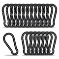 Carabiner Clip Hook, 3.15 inch 20 pcs Black Heavy Duty Spring Snap Hook Key by KINLINK