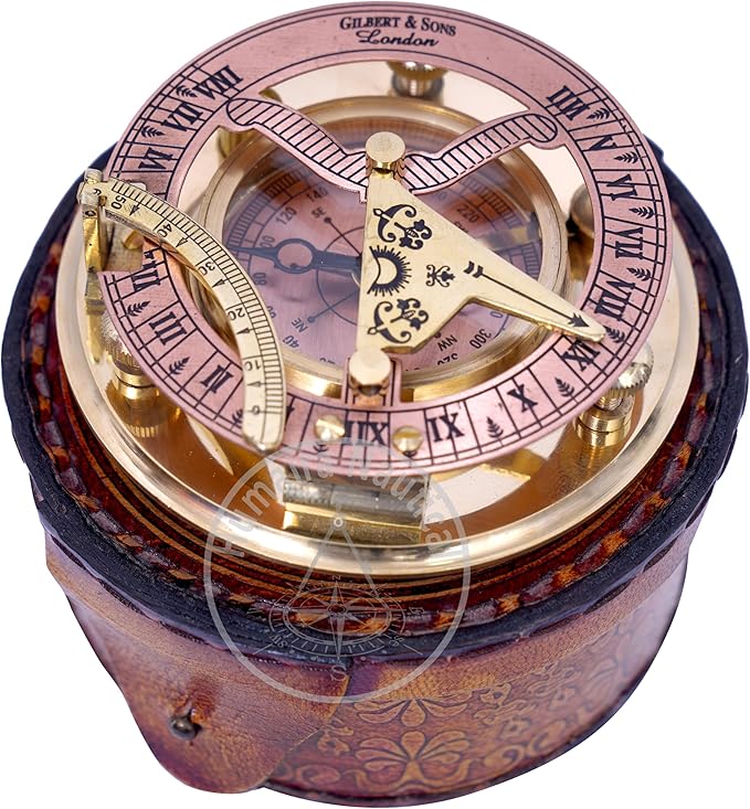 Humaira Nautical Vintage Brass Sundial Compass - Image 8