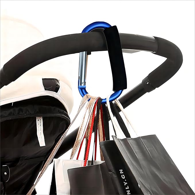 3PCS Stroller Hooks, 5.2'' Large Carabiner Clip - Image 2