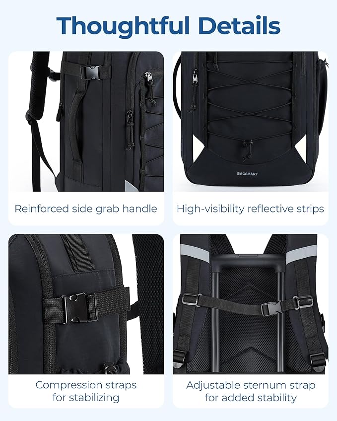 BAGSMART Carry On Travel Backpack, 17.3 Inch Large Travel backpack Carry On - Image 7
