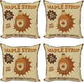 Ambesonne Retro Throw Pillow Cushion Case Pack of 4, Maple Syrup Ad by Ambesonne